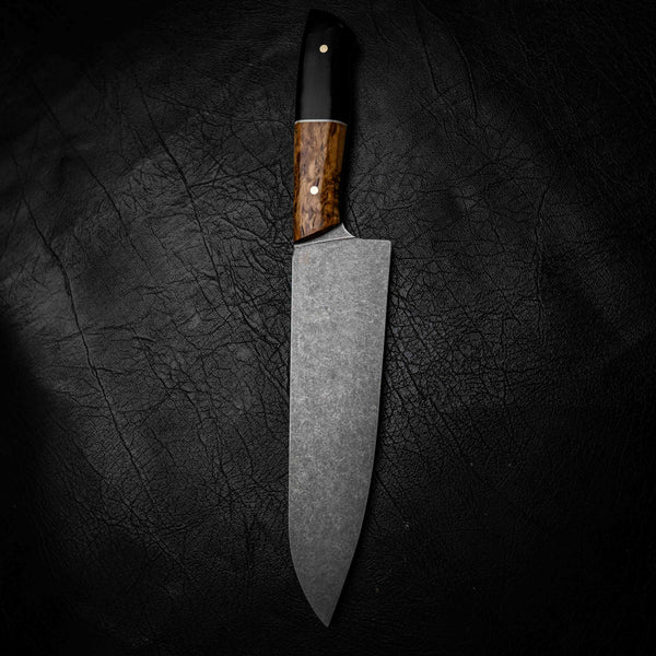 Santoku | 12C27 Stainless, Curly Birch & African Blackwood
