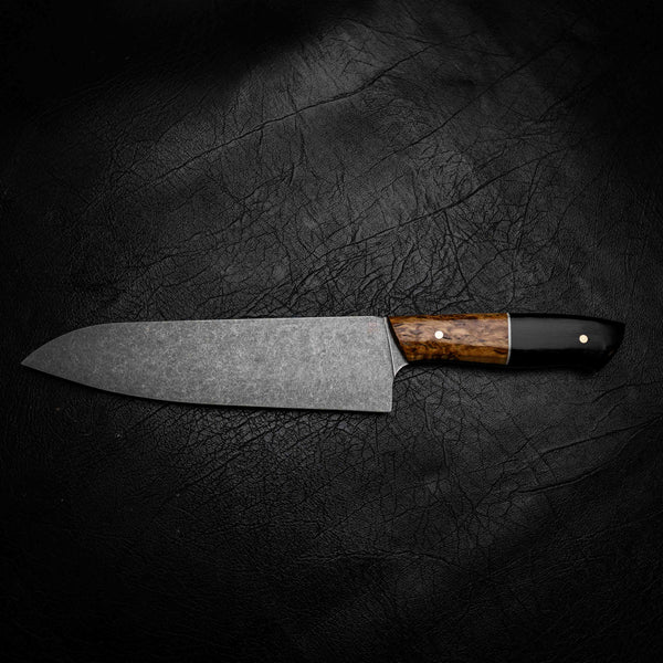 Santoku | 12C27 Stainless, Curly Birch & African Blackwood