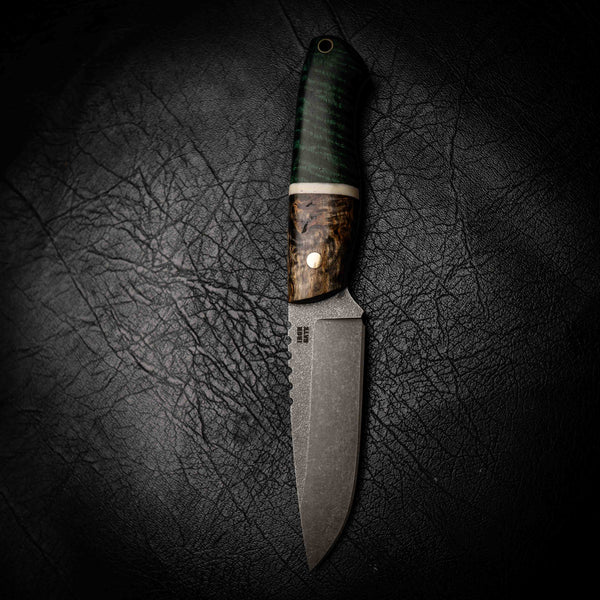 Bushcraft — Curly Birch, Bone & Emerald Curly Mango