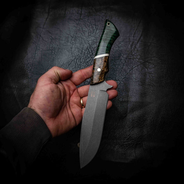 Small Bowie — Curly Birch, Bone & Emerald Curly Mango