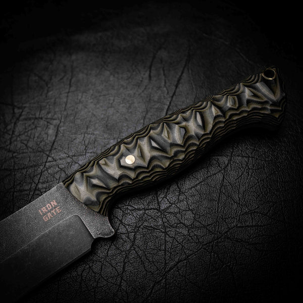 Bear Knife — 3-Layer Camo G10, Rock Face
