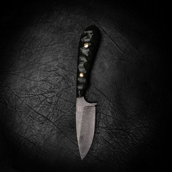 Ergo Skinner — Green & Black Layered G10, Rock Face
