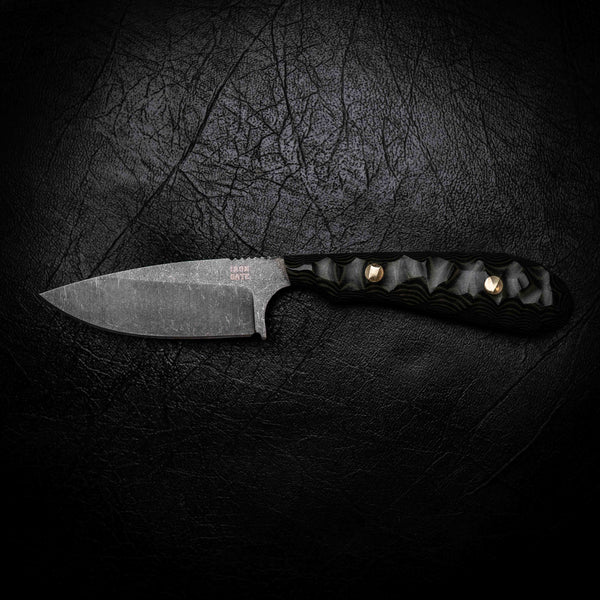 Ergo Skinner — Green & Black Layered G10, Rock Face