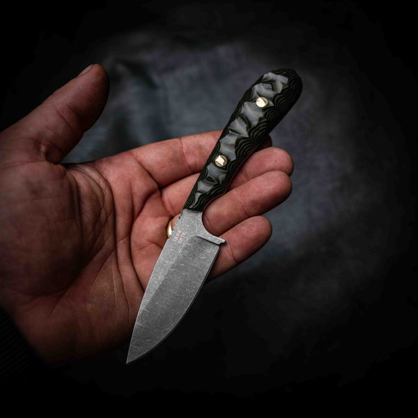 Ergo Skinner — Green & Black Layered G10, Rock Face