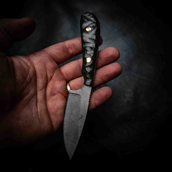 Ergo Skinner — Green & Black Layered G10, Rock Face