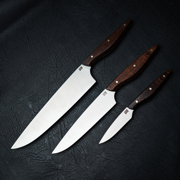 Kitchen Series 3-Piece Set – Polished Ringed Gidgee Handles