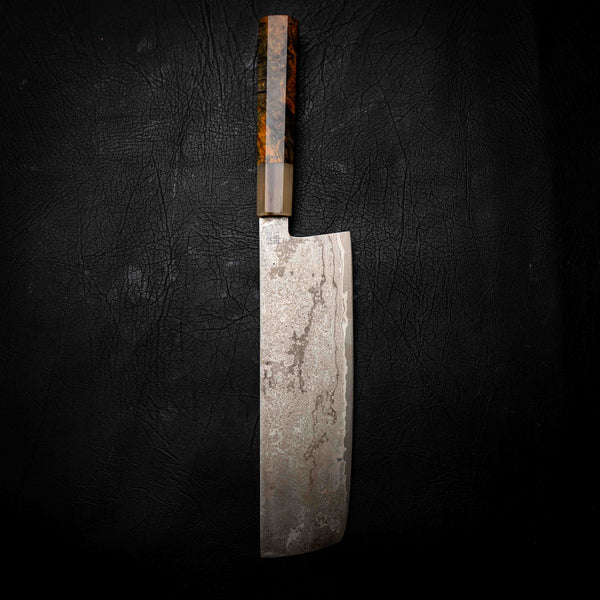 M390 San Mai Nakiri, Stabilised & Dyed Birch