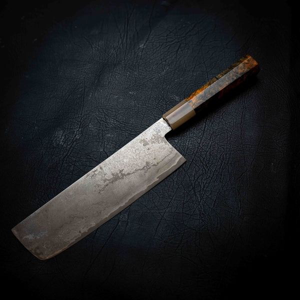 M390 San Mai Nakiri, Stabilised & Dyed Birch
