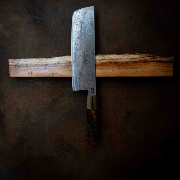M390 San Mai Nakiri, Stabilised & Dyed Birch