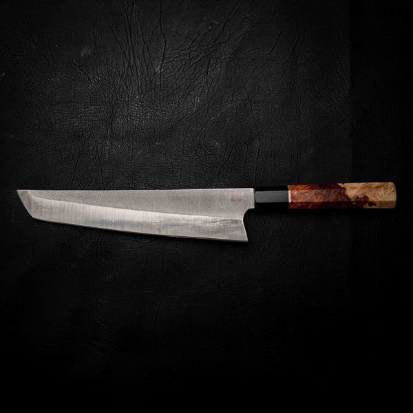 Tanto Kitchen Knife — Amboyna Burl & Ebony Wa Handle