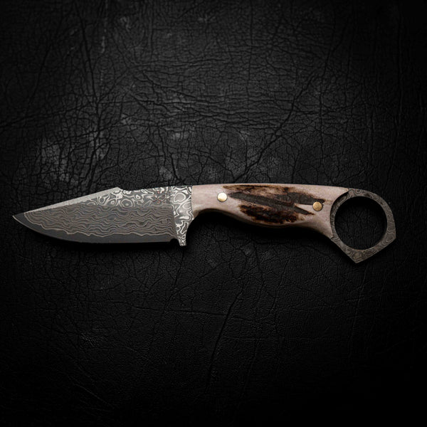 Mini Hunter — Damascus & Fallow Deer Antler