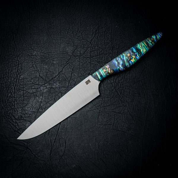 Small Chef Knife – Stainless Steel & Full Abalone Handle
