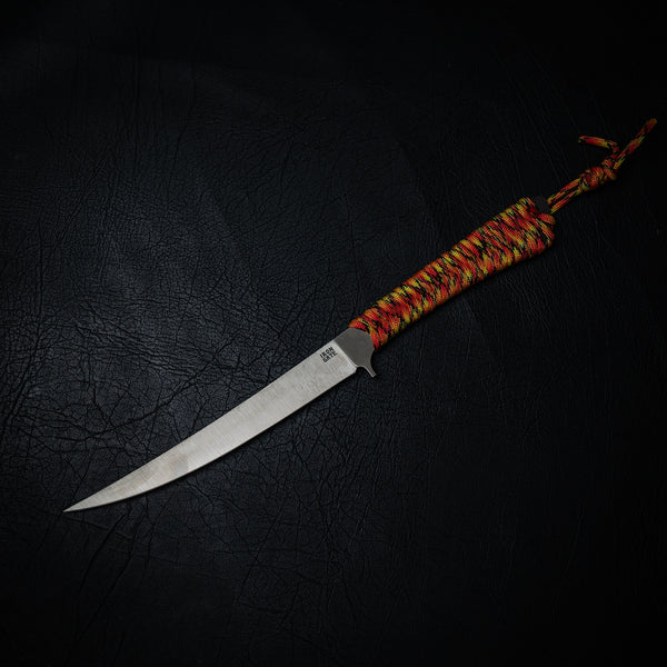 Paracord Boning Knife — Orange Camo (Nitro-V Stainless)