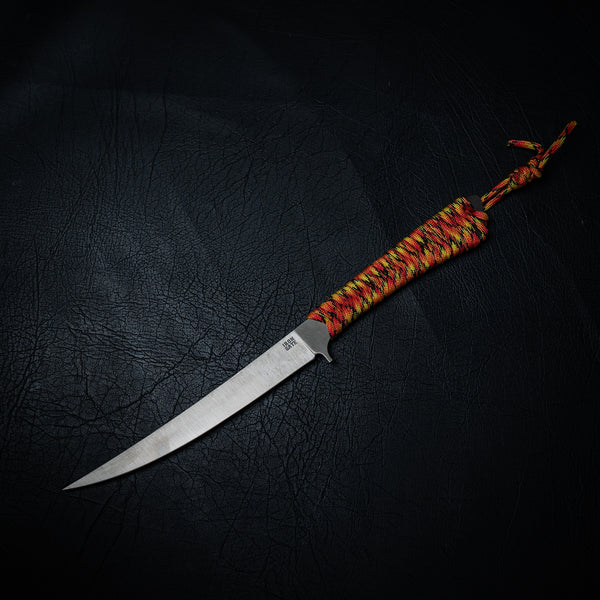 Large Paracord Boning Knife — Orange Camo
