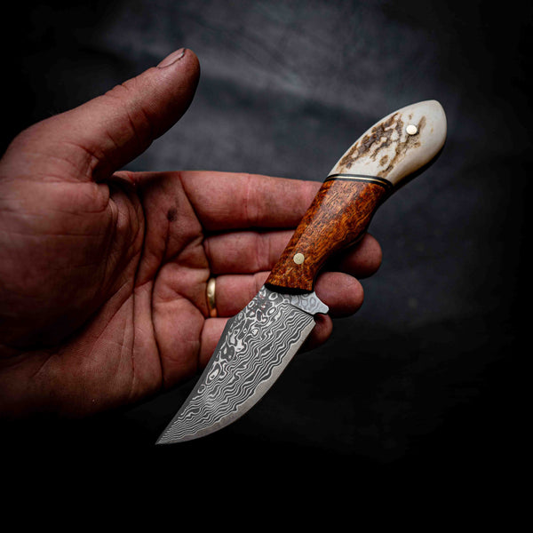 Mini Skinner — Afzelia Xylay, Brass & Deer Antler