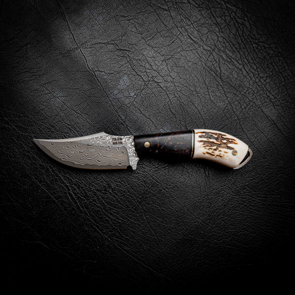 Mini Skinner — Dark Stabilised Birch, Brass & Deer Antler
