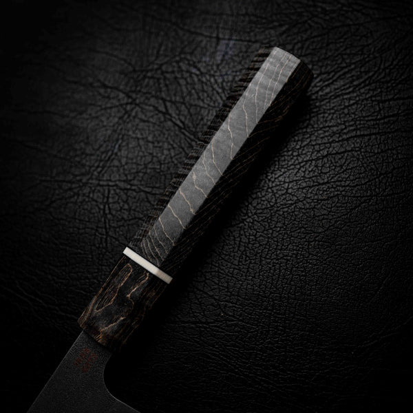 Kiritsuke — Stonewashed N690, Black Maple & Ivory G10 Wa Handle