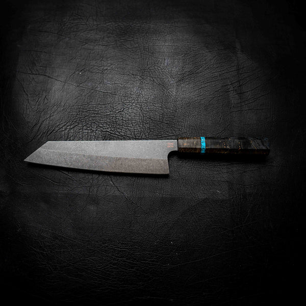 Kiritsuke — Stonewashed N690, Black Maple Burl & TruStone Wa Handle
