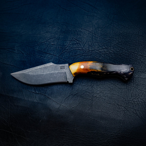 Wide Hunter — Orange & Black Dyed Giraffe Bone