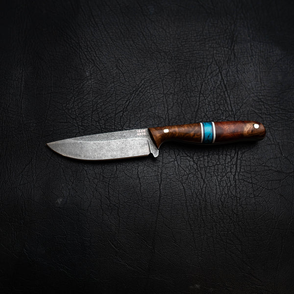 The Ringer — Red Mallee Burl, York Gum Burl, Blue Trustone & White G10