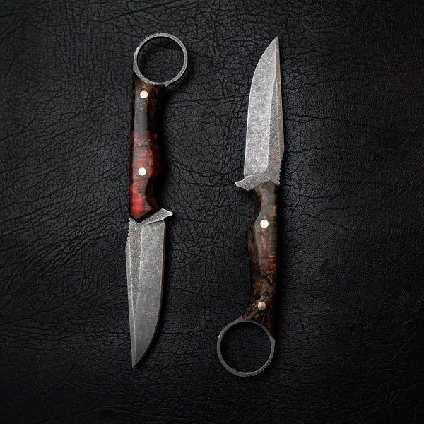 The Crow — Black & Red Dyed Curly Maple & Banksia
