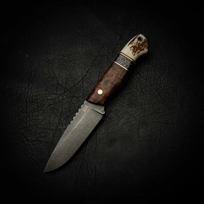 Pre-Order — Stonewashed Bushcraft — Tassie Blackwood & Antler — Iron Gate Knives | Handmade in Australia