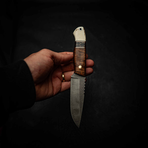 Pre-Order — Stonewashed Bushcraft — Tassie Blackwood & Antler — View 5 | Iron Gate Knives