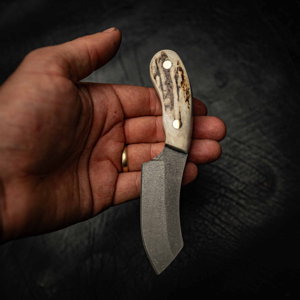 Notch — Fallow Deer Antler — In-hand view | Iron Gate Knives