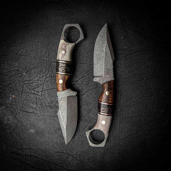 Mini Hunter – Stonewashed N690 | Tassie Blackwood, TruStone & Deer Antler