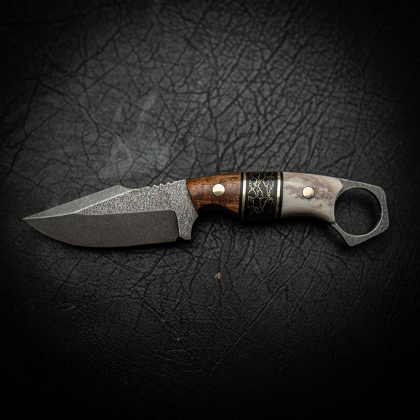Mini Hunter – Stonewashed N690 | Tassie Blackwood, TruStone & Deer Antler