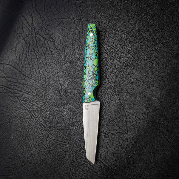 Wharncliffe – Elmax Steel, Satin Finish, Blue & Green Restone