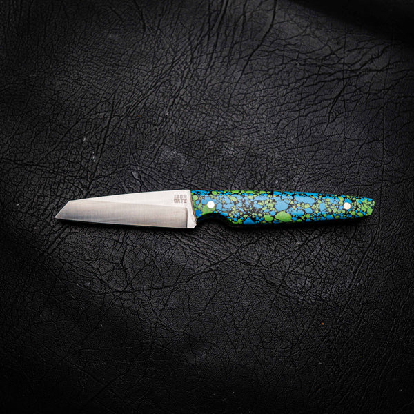 Wharncliffe – Elmax Steel, Satin Finish, Blue & Green Restone