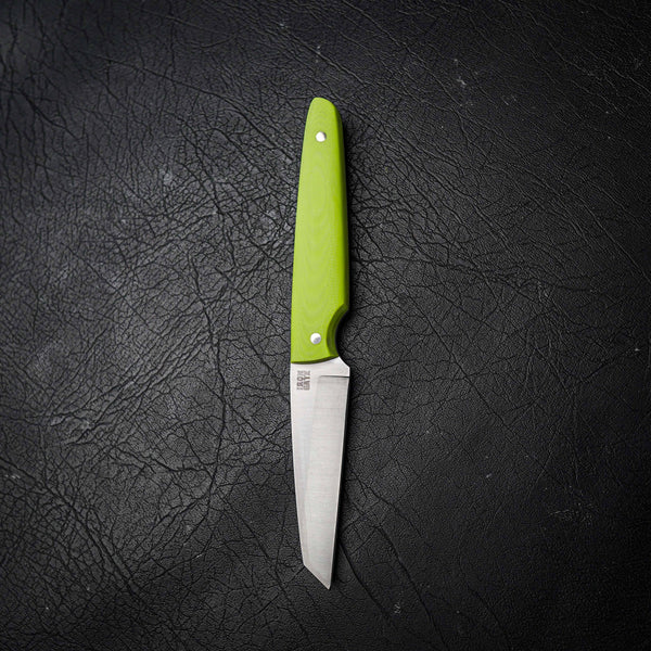 Wharncliffe – Elmax Steel, Satin Finish, Lime Green G10