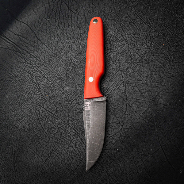 Scout – N690 Steel, Stonewashed Finish, Neon Orange G10