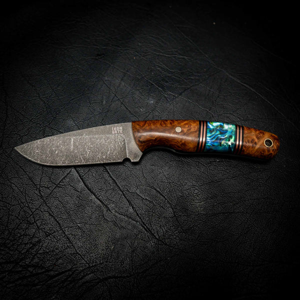 Stockman — Stonewashed N690 | York Gum Burl & Paua