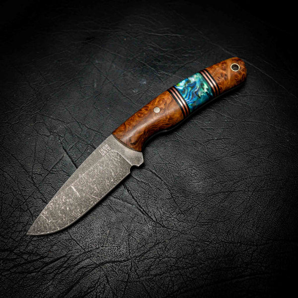 Stockman — Stonewashed N690 | York Gum Burl & Paua