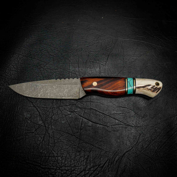 Bushcraft — Stonewashed N690 | Arizona Ironwood, TruStone & Deer Antler