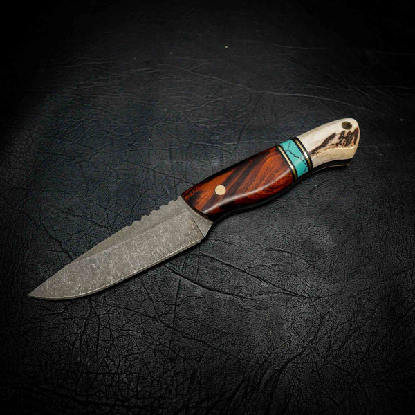 Bushcraft — Stonewashed N690 | Arizona Ironwood, TruStone & Deer Antler