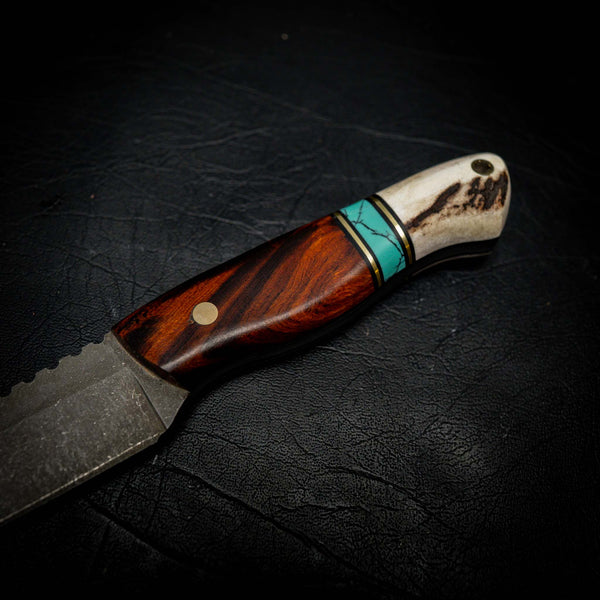 Bushcraft — Stonewashed N690 | Arizona Ironwood, TruStone & Deer Antler