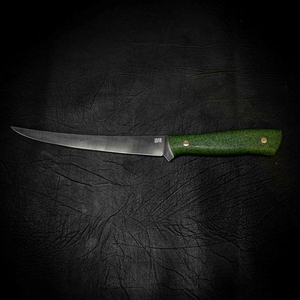 Iron Gate Mako 12C27 dive and fillet knife, Classic Green Grip-Tec handle