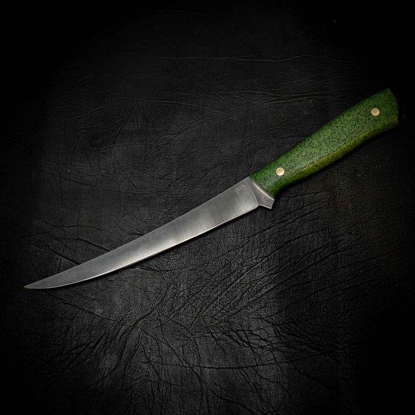 Iron Gate Mako 12C27 dive and fillet knife, Classic Green Grip-Tec handle