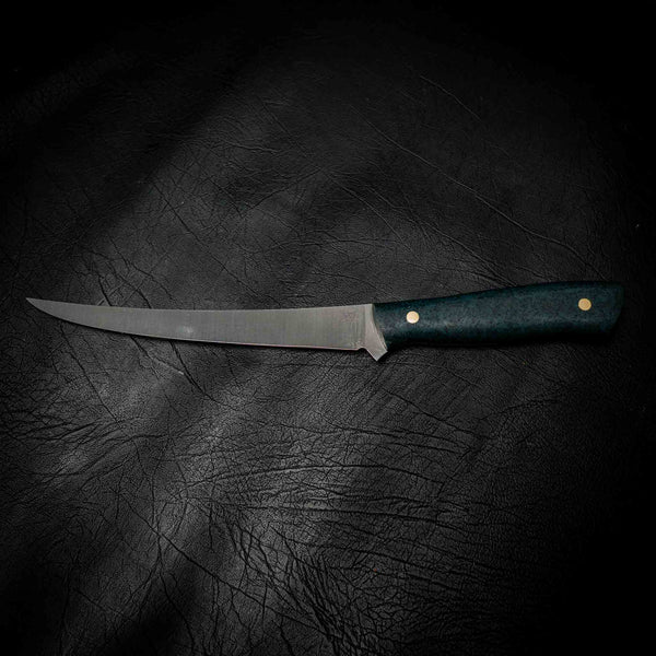 Iron Gate Mako 12C27 dive and fillet knife, Classic Blue Grip-Tec handle