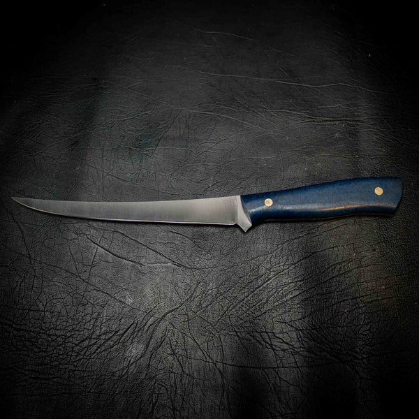 Iron Gate Mako 12C27 dive and fillet knife, Navy Blue Grip-Tec handle