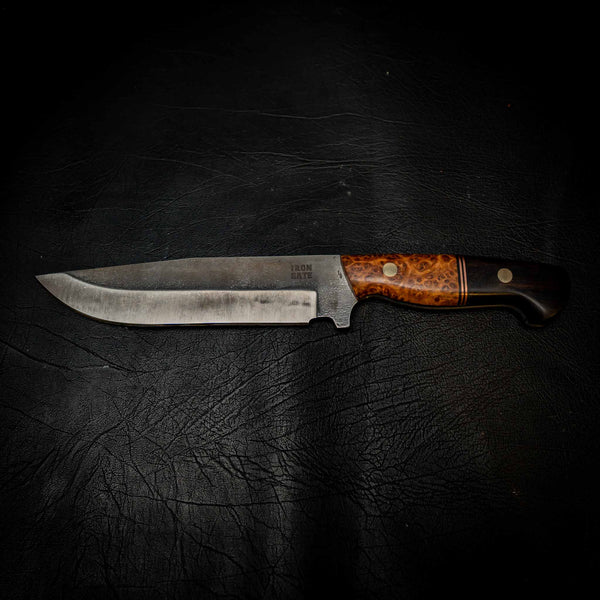 Big Bowie — Stonewashed Sleipner | African Blackwood & York Gum Burl