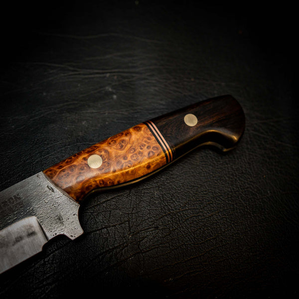 Big Bowie — Stonewashed Sleipner | African Blackwood & York Gum Burl