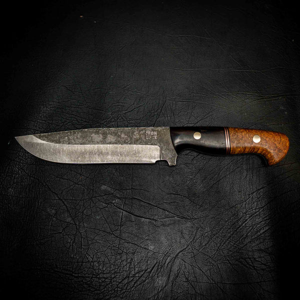 Big Bowie — Stonewashed Sleipner | African Blackwood & York Gum Burl
