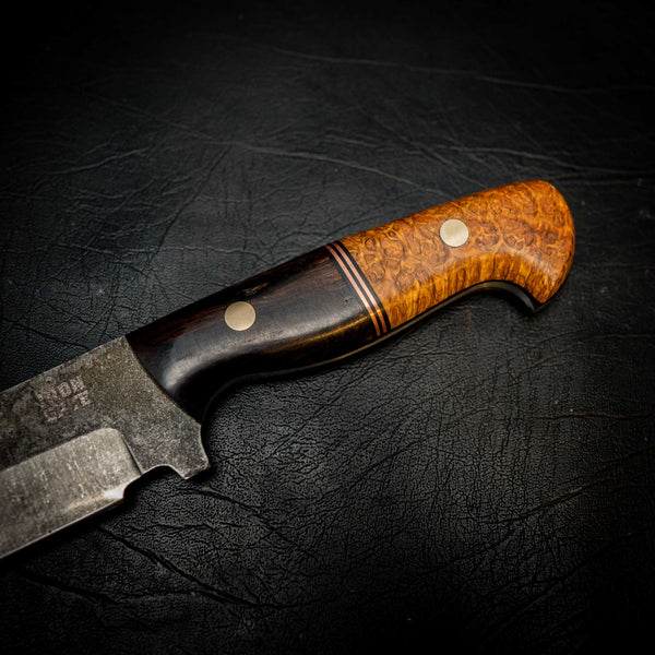 Big Bowie — Stonewashed Sleipner | African Blackwood & York Gum Burl