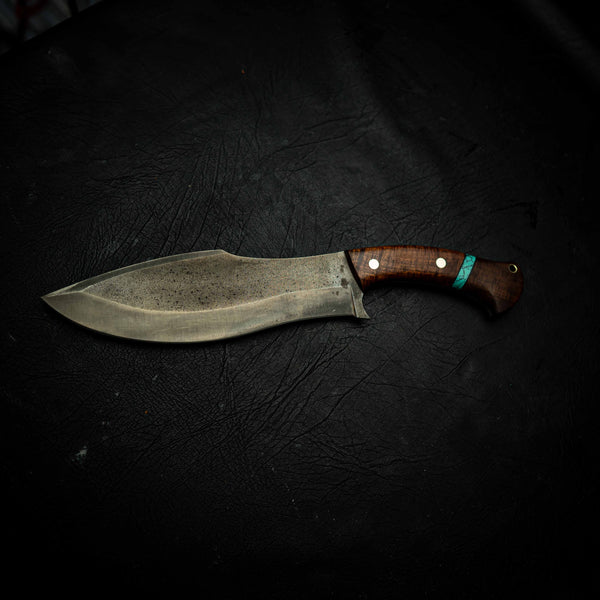 Kukri – Dark Etched N690 with Ringed Gidgee & TruStone Spacer