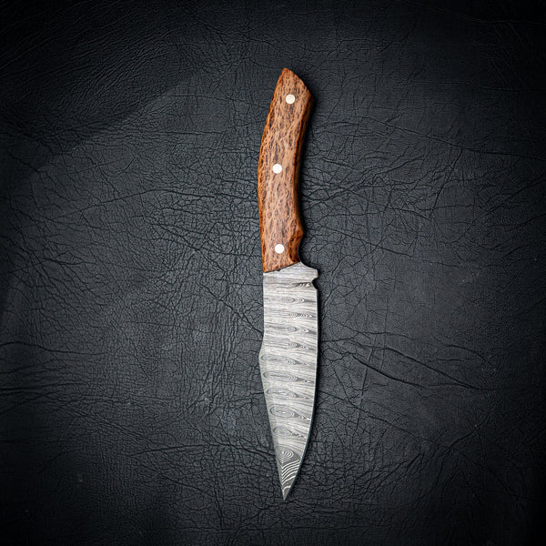 Spear Point Hunter — Ladder Damascus / Birdseye Lace Sheoak
