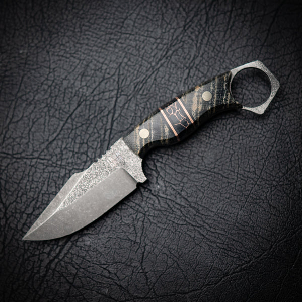 Mini Hunter – Black Dyed Stabilised Pagoda w/ Copper Trustone Spacer (Stonewashed)